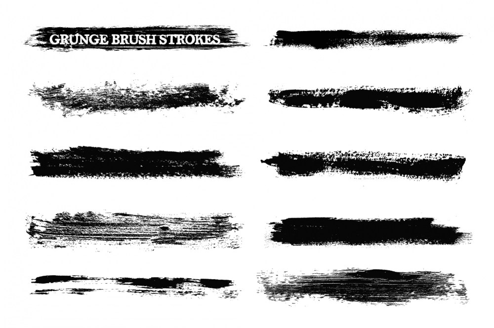 Grunge brush strokes collection