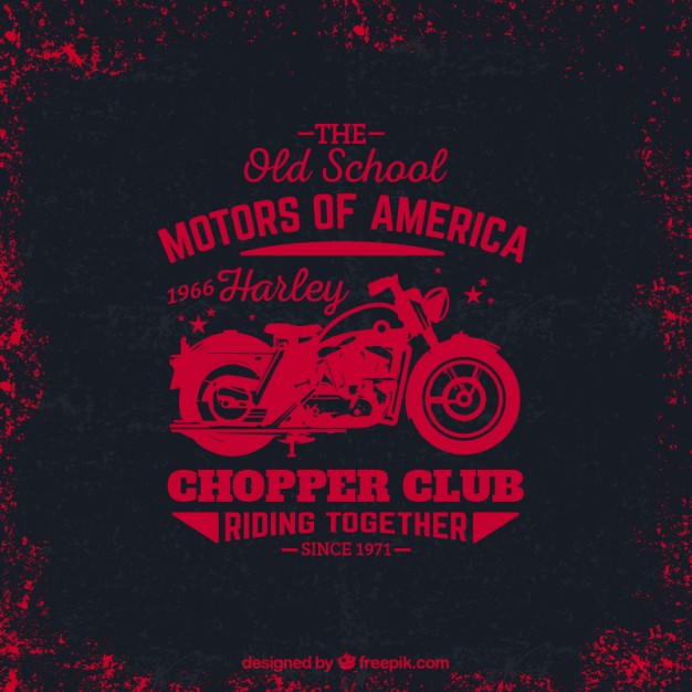 Grungy chopper club logo
