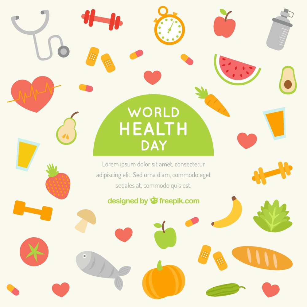 Habits and healthy food background