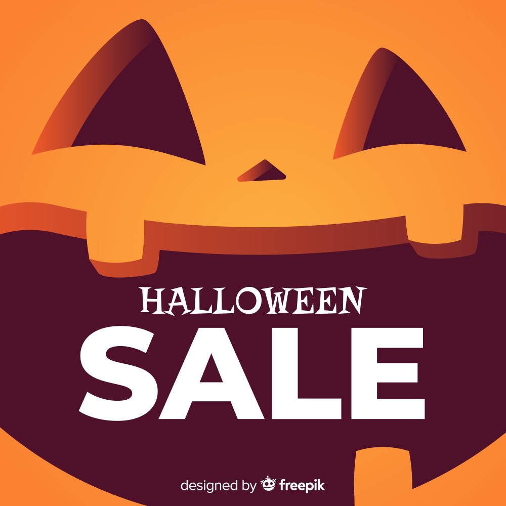 Halloween sale composition with flat design