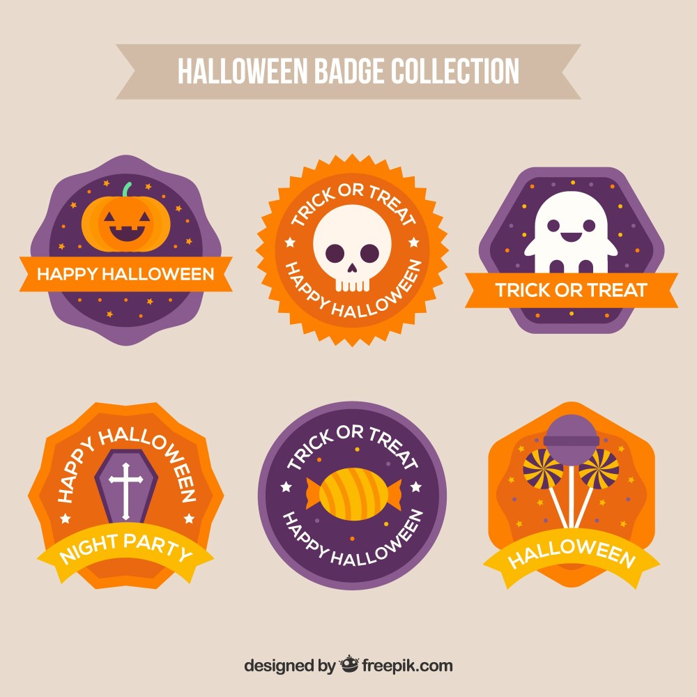 Halloween sale labels set