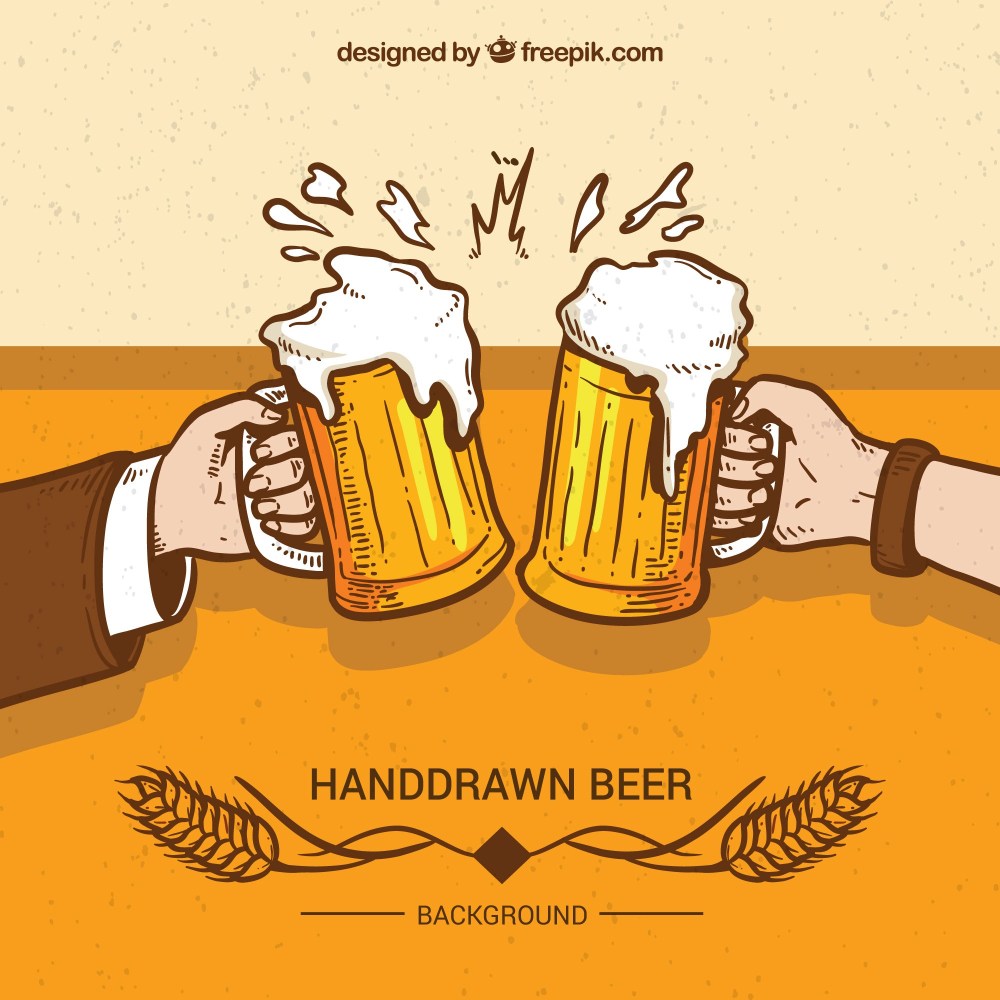Hand drawn beer background