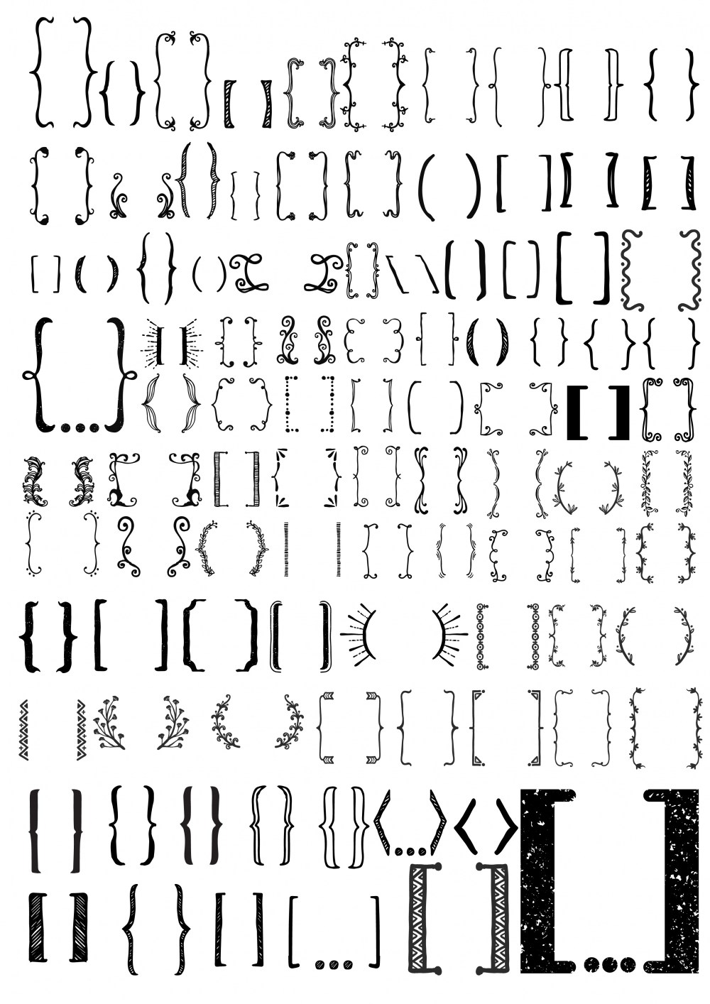 Hand drawn brackets collection