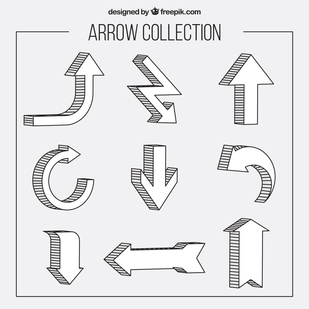 Hand drawn different arrows