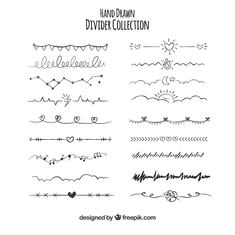 Hand drawn divider collection