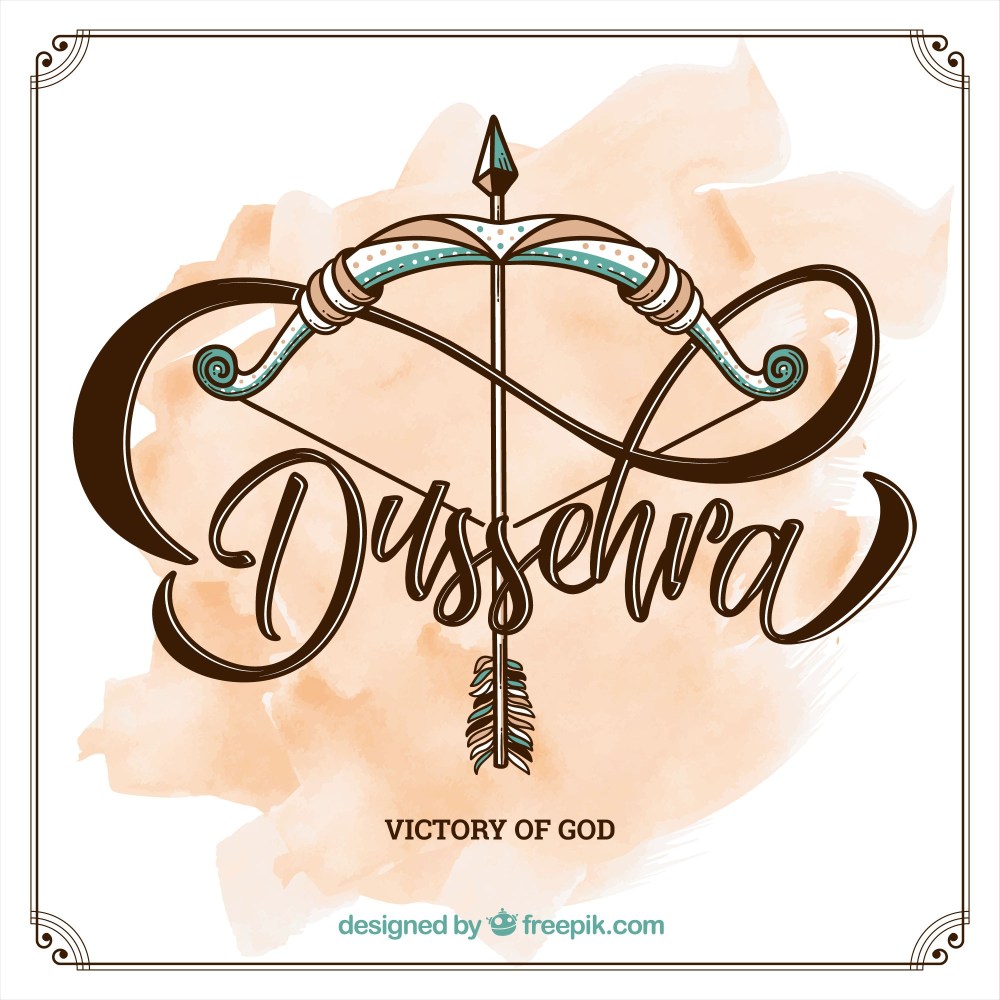 Hand drawn dussehra composition