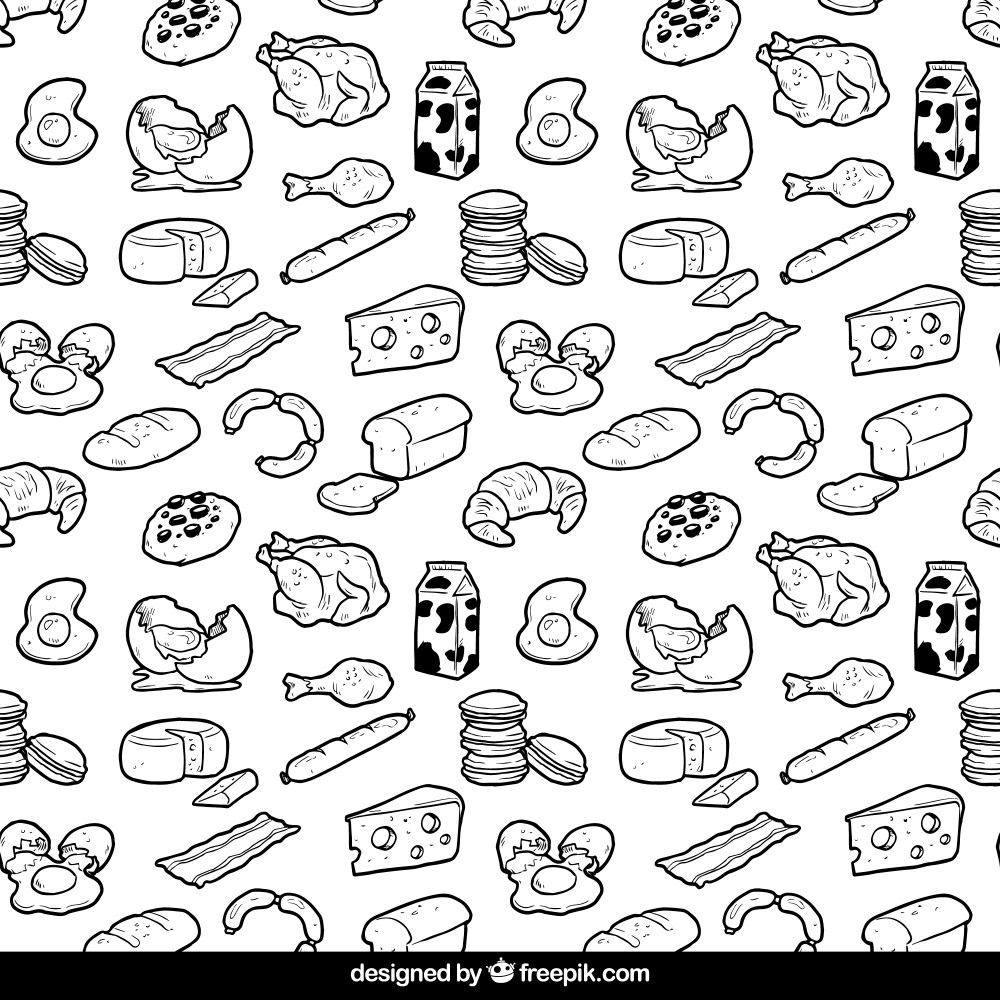 Hand Drawn Food pattern
