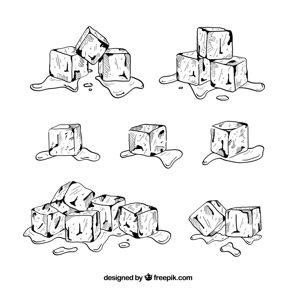 Hand drawn ice cube collection