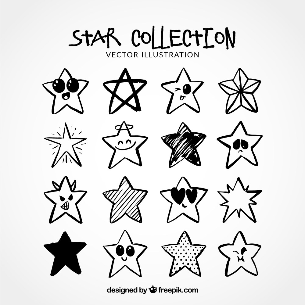 Hand drawn stars collection 