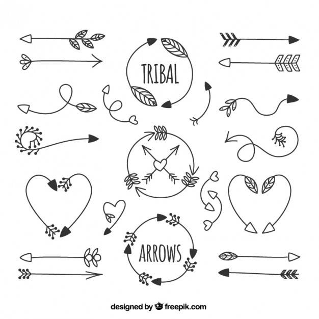 Hand drawn tribal arrows