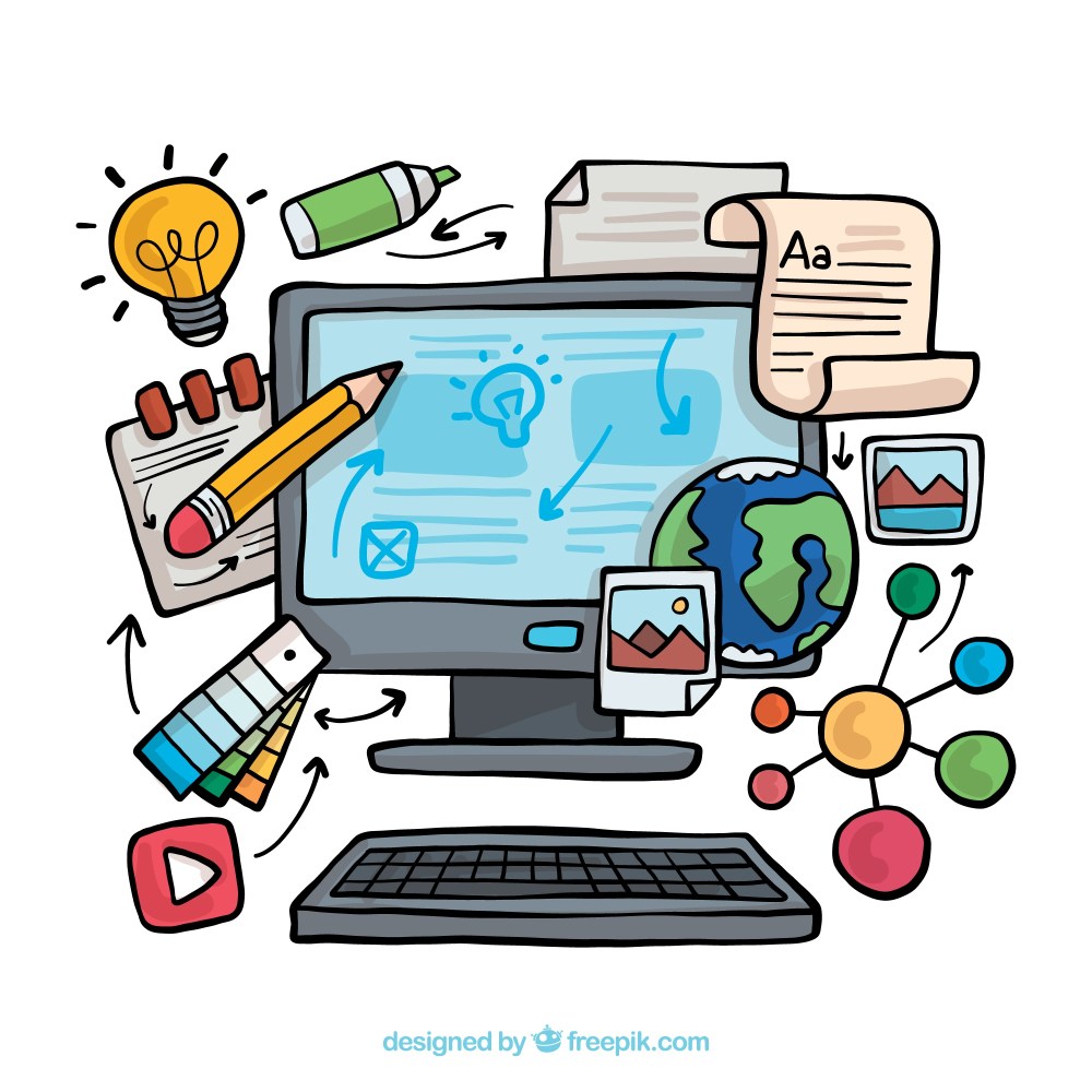 Hand drawn web design concept