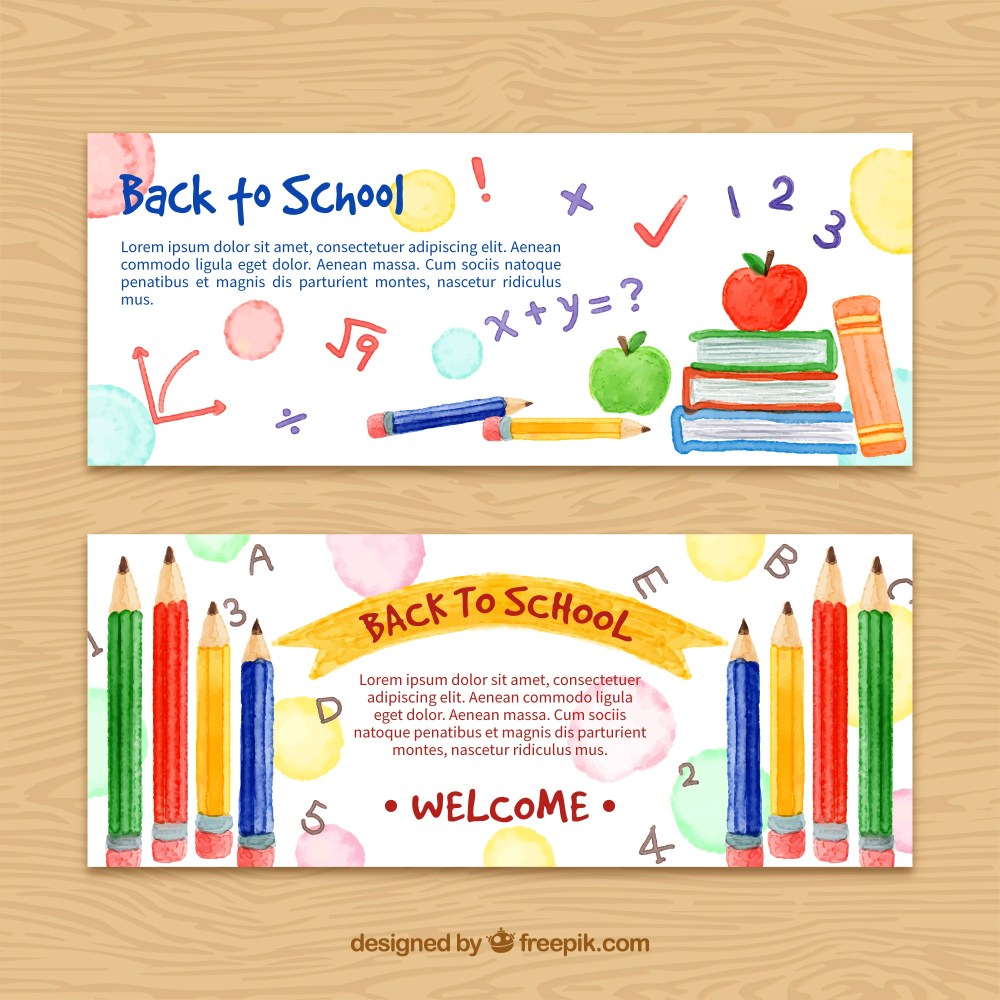 Hand-painted back to school banners 