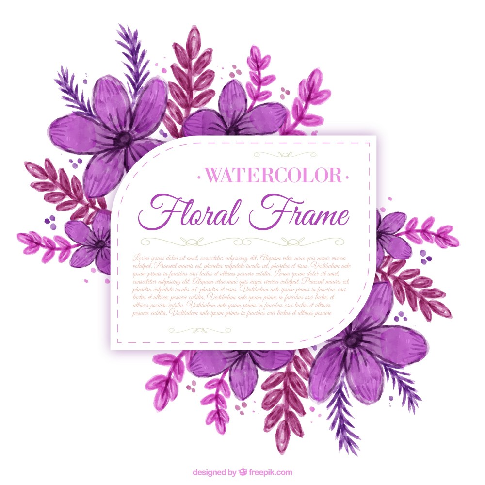 Hand painted purple flowers label