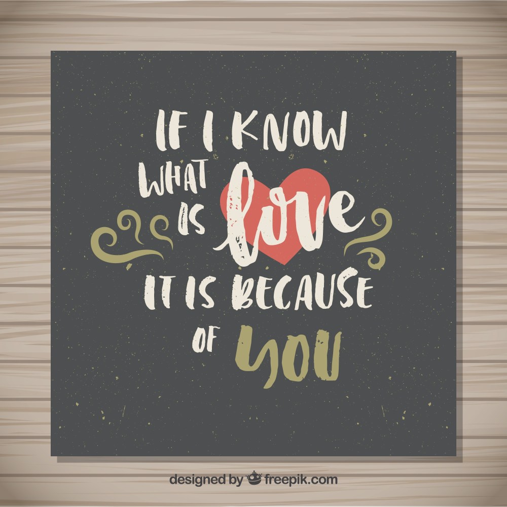 Hand written loving quote
