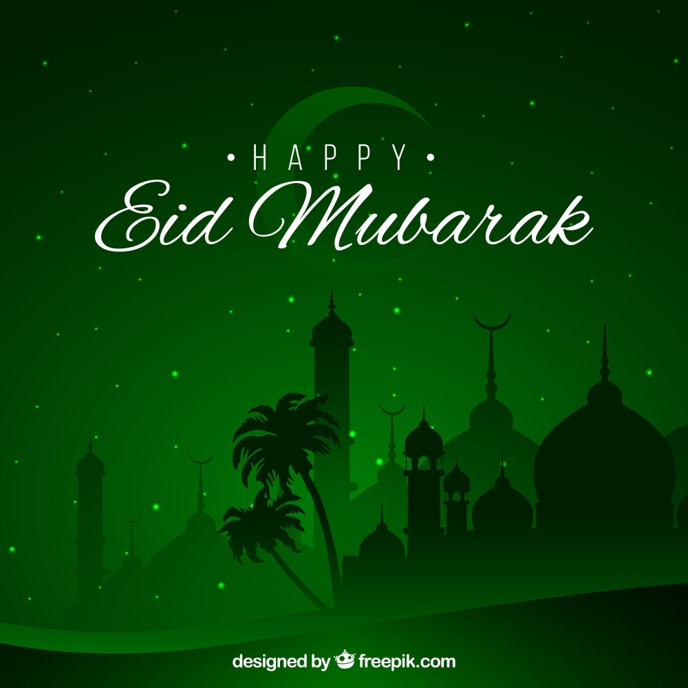 Happy eid mubarak background green design