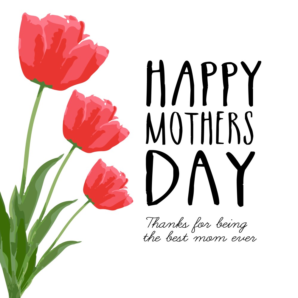 Happy mothers day card  with roses