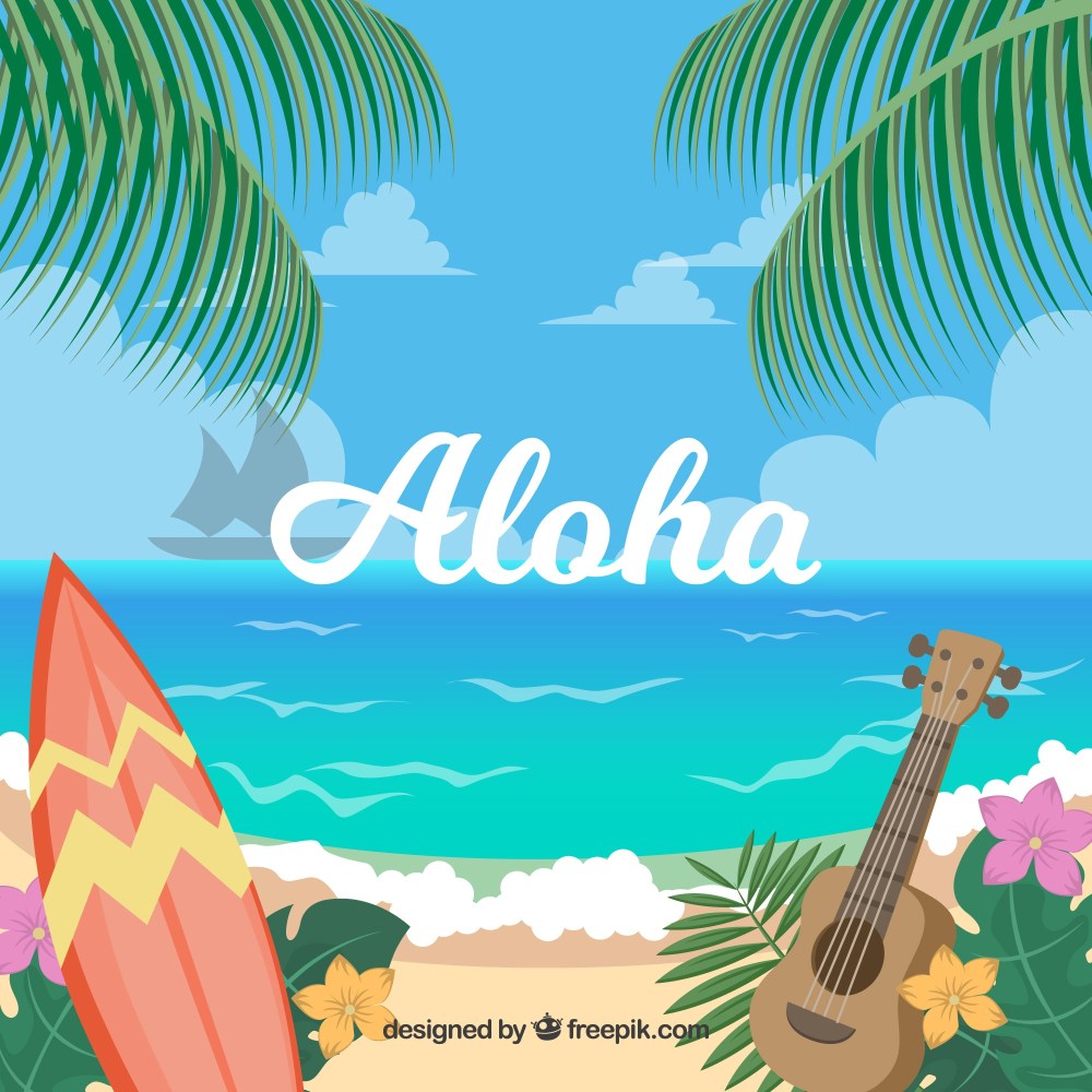 Hawaiian beach landscape background