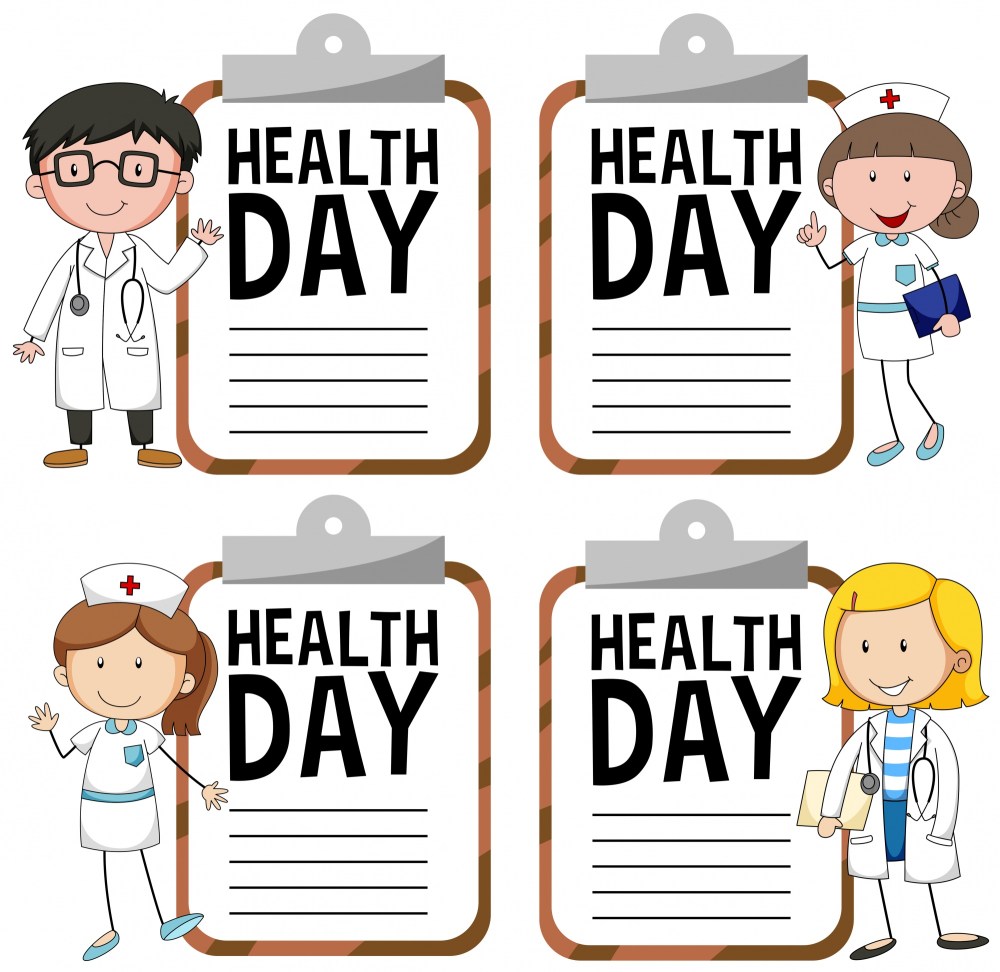 Health day logo with doctor and nurse