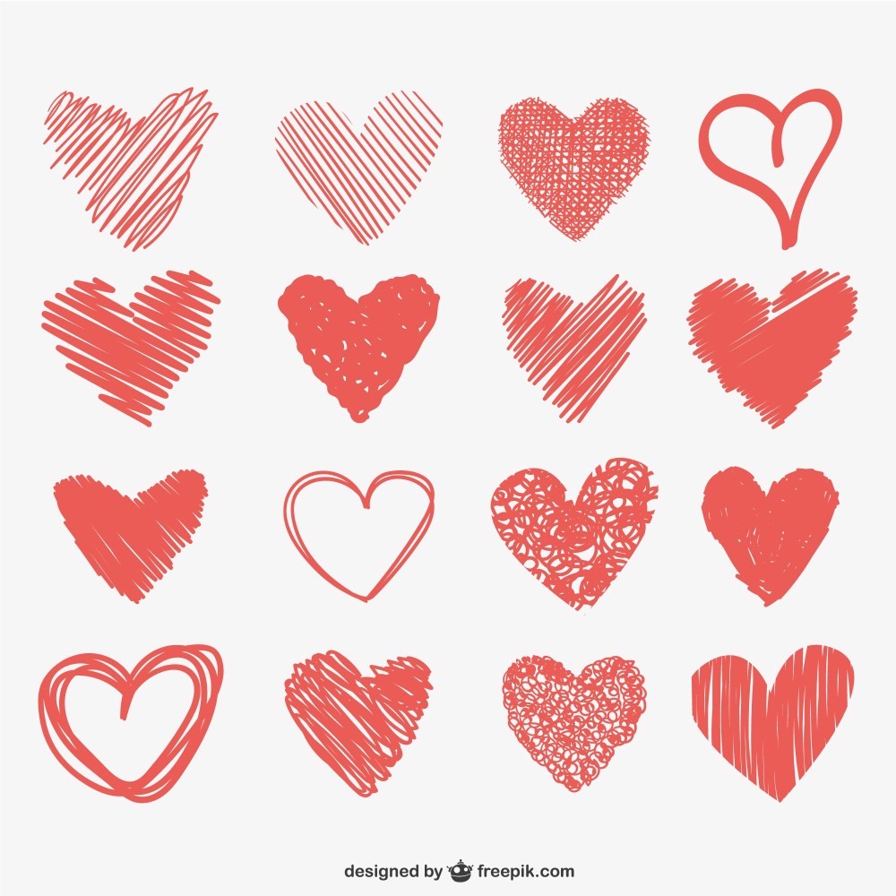 Heart scribbles collection