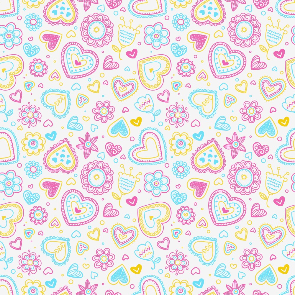 Hearts and flowers pattern