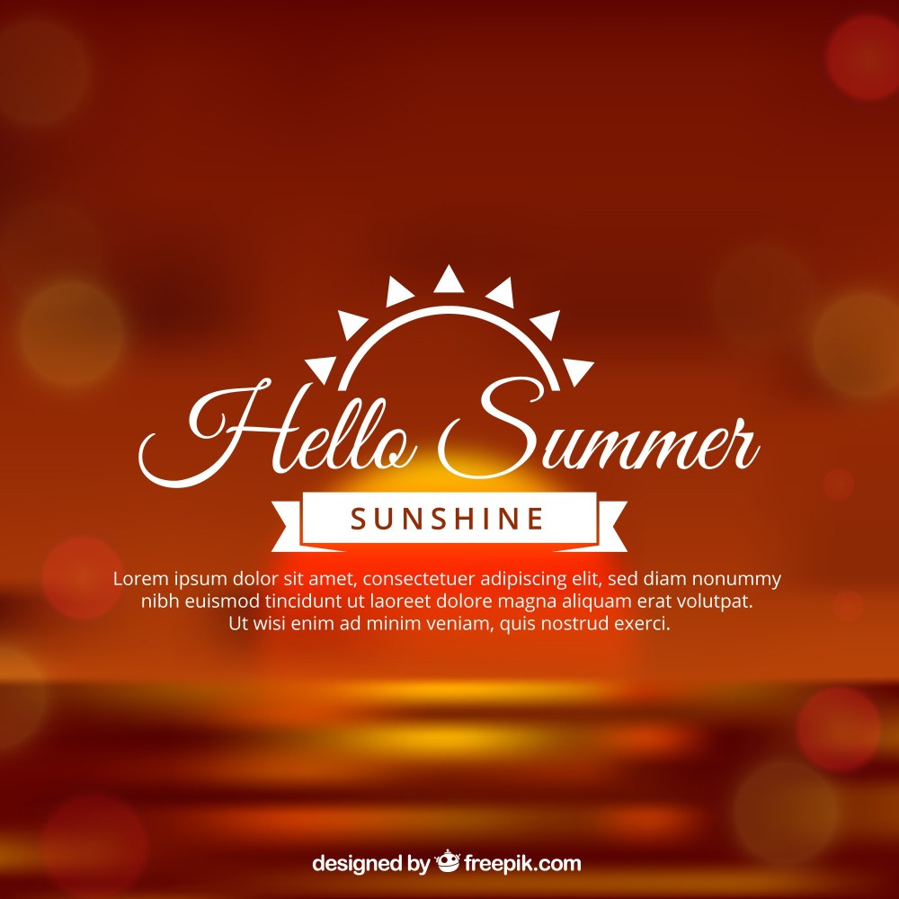 Hello summer background in blurred style