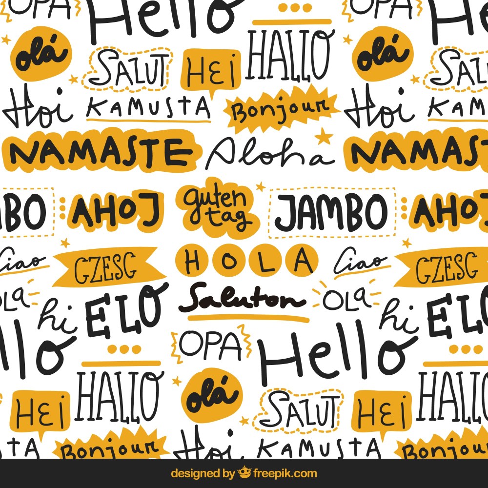 Hello words pattern in different languages