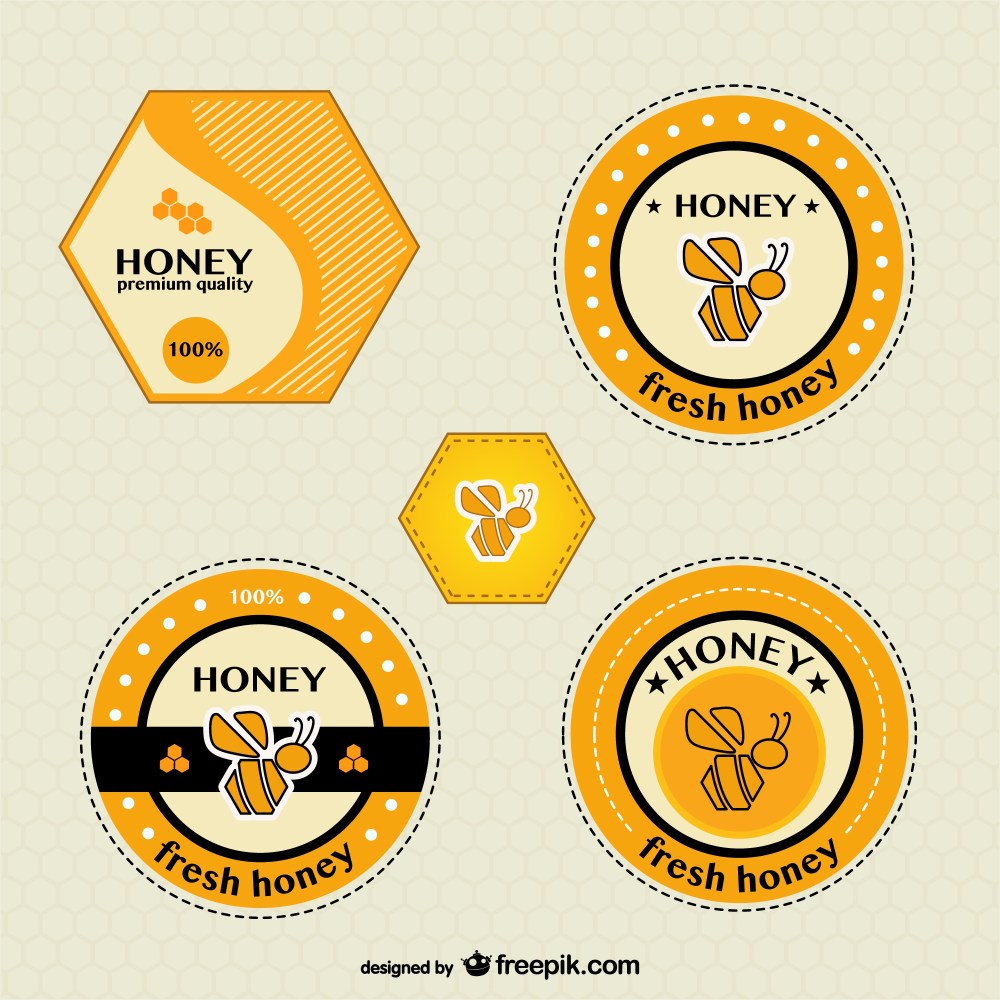 Honey badges set