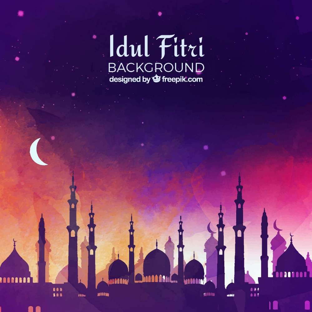Idul fitri background with mosque