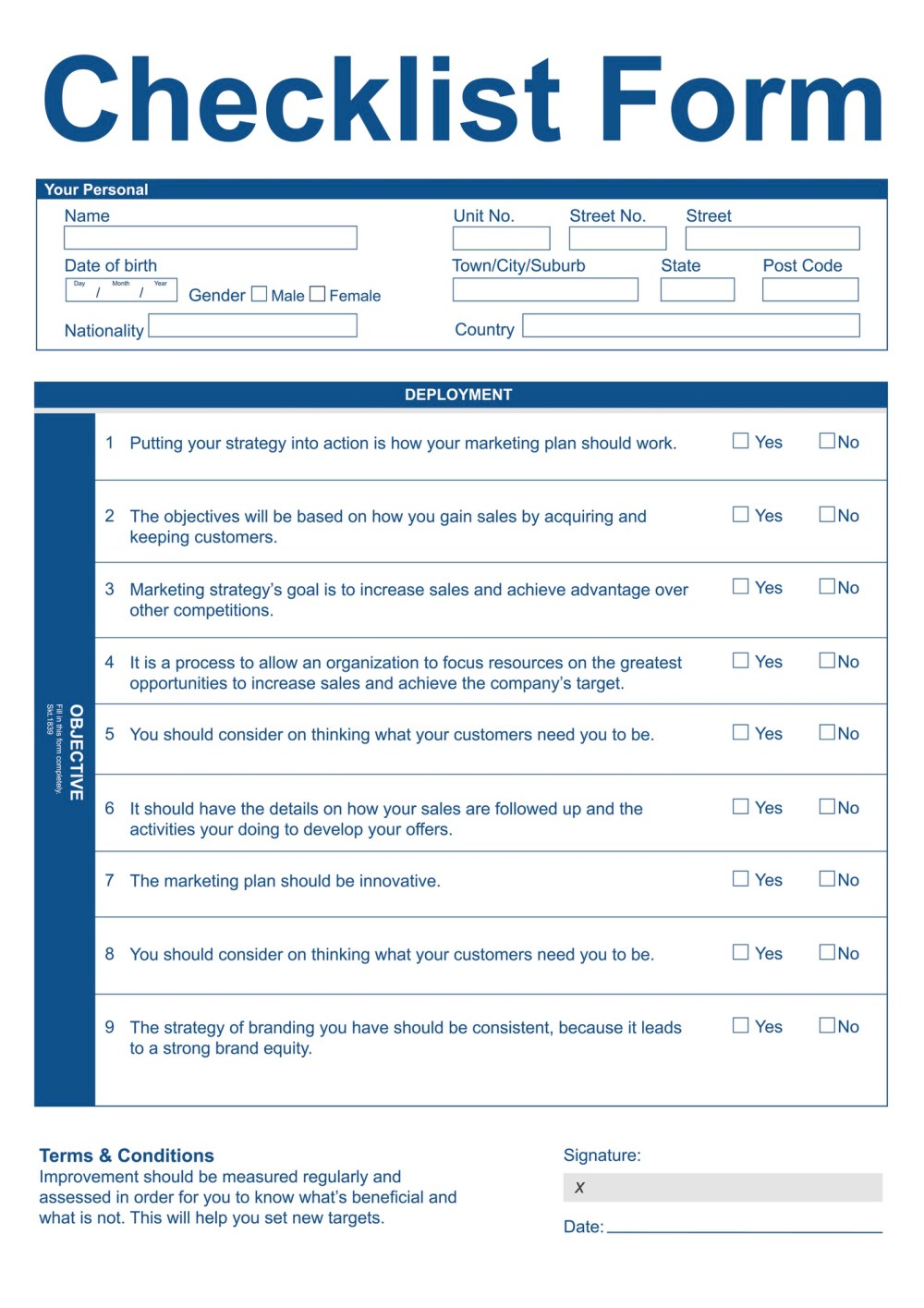 Illustration of checklist form
