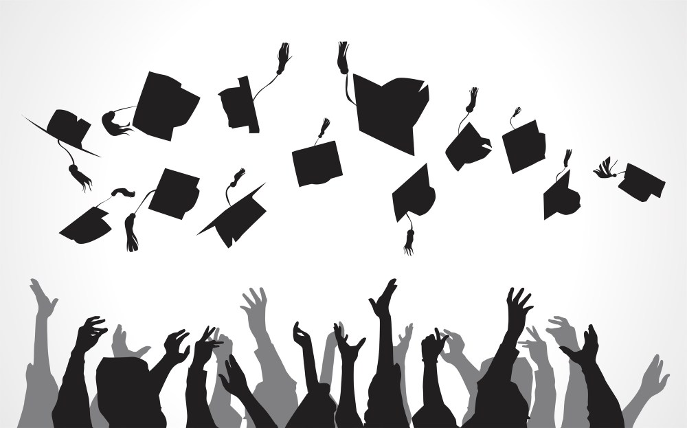 Illustration of university graduates