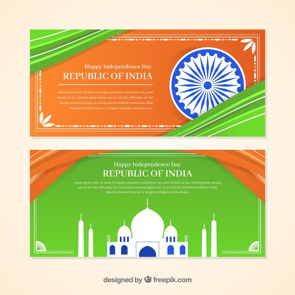Indian independence day banners