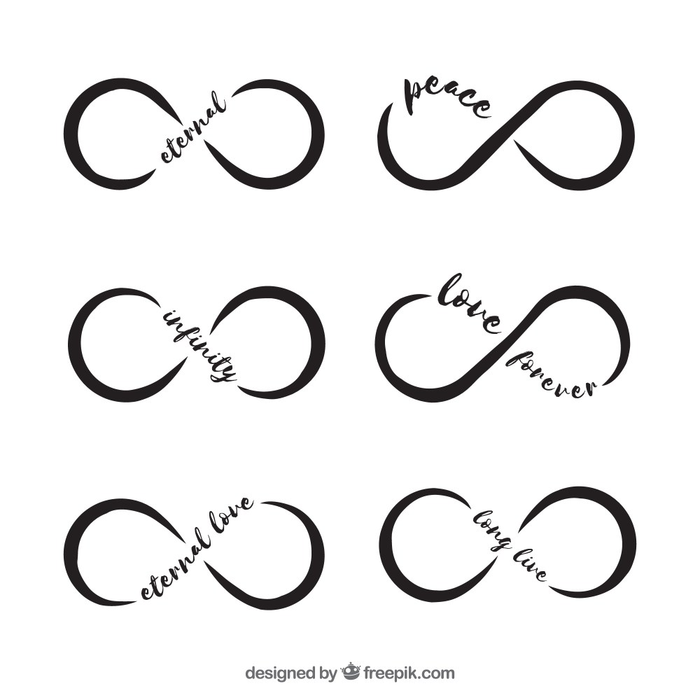 Infinity symbol collection with word