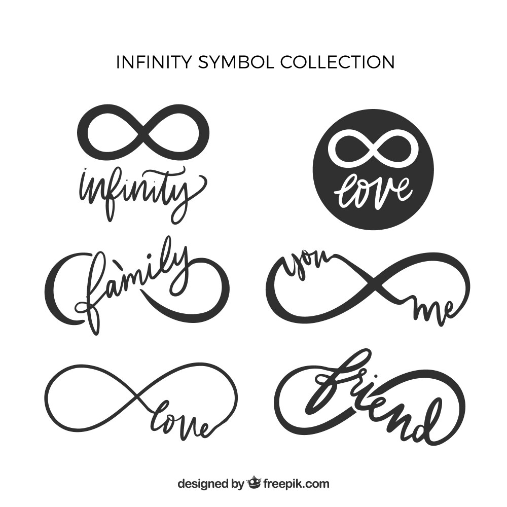 Infinity symbol with word collection