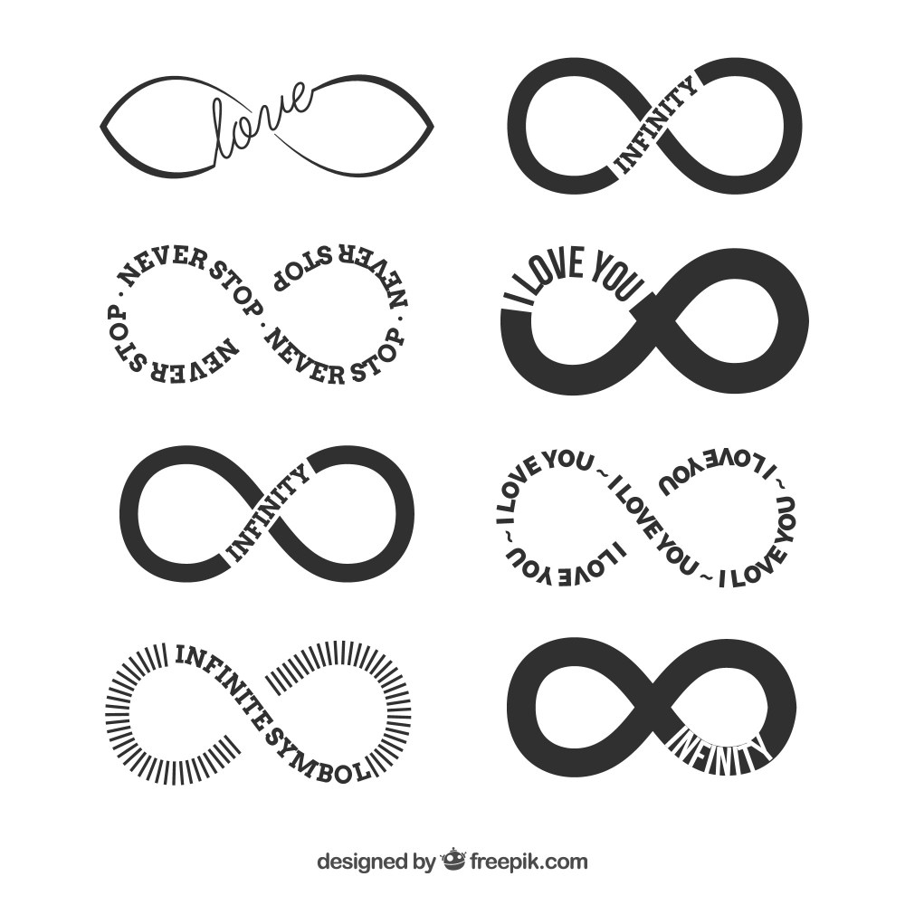 Infinity symbol with word collection
