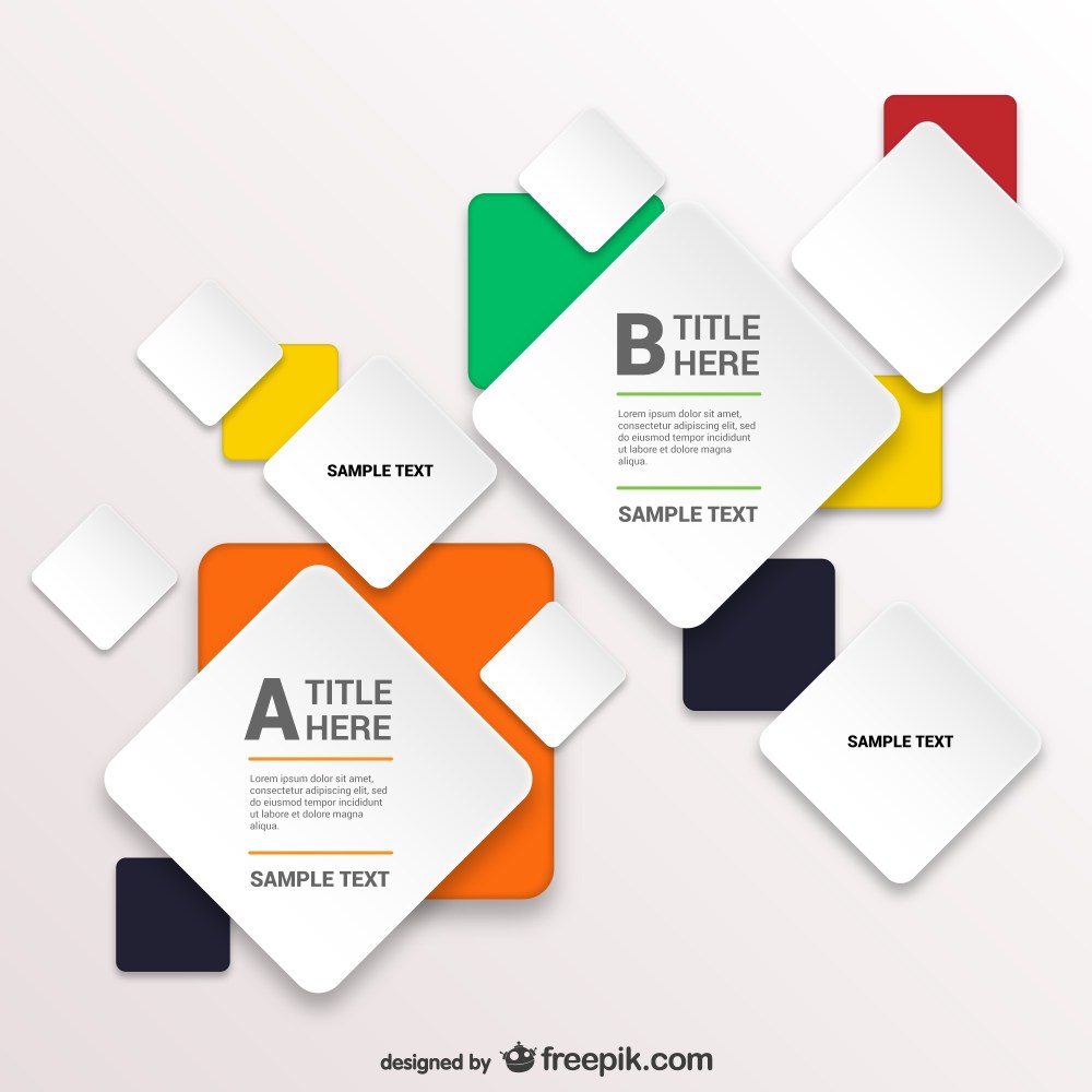 Infographic template with squares