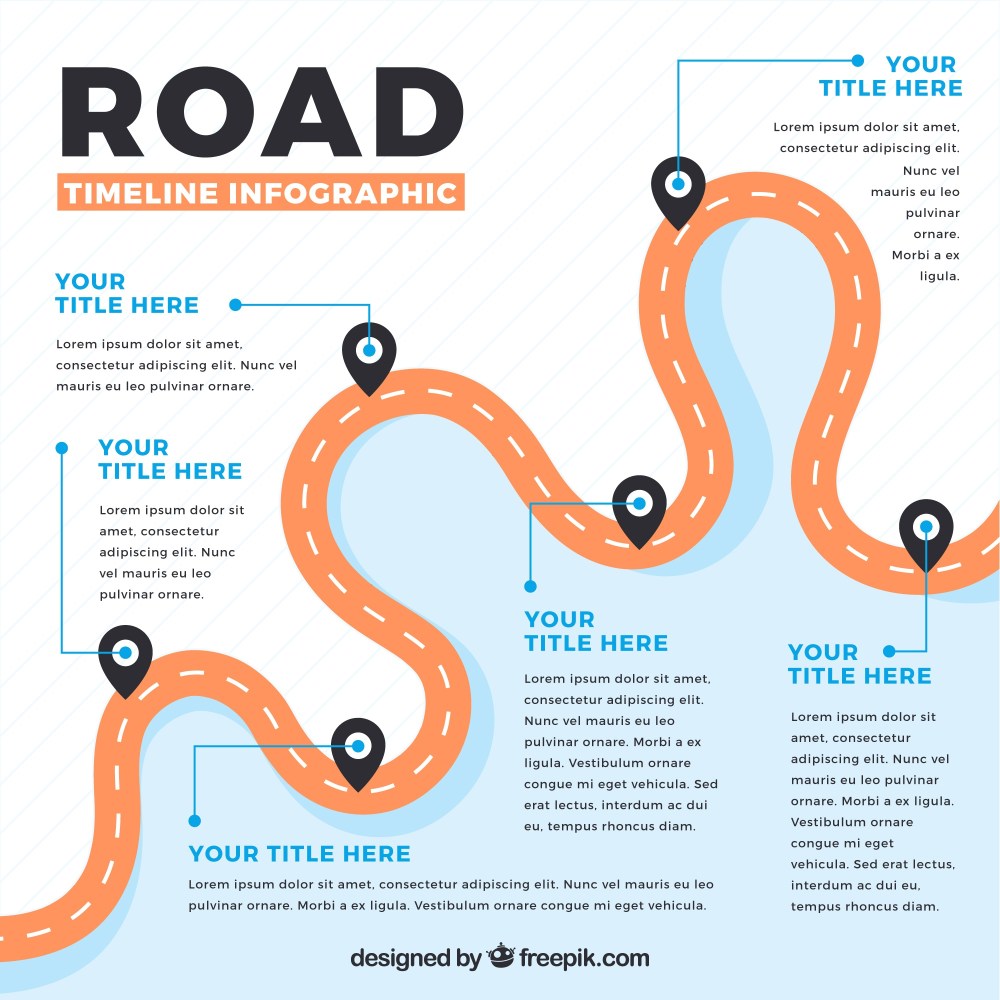 Infographic timeline with road concept
