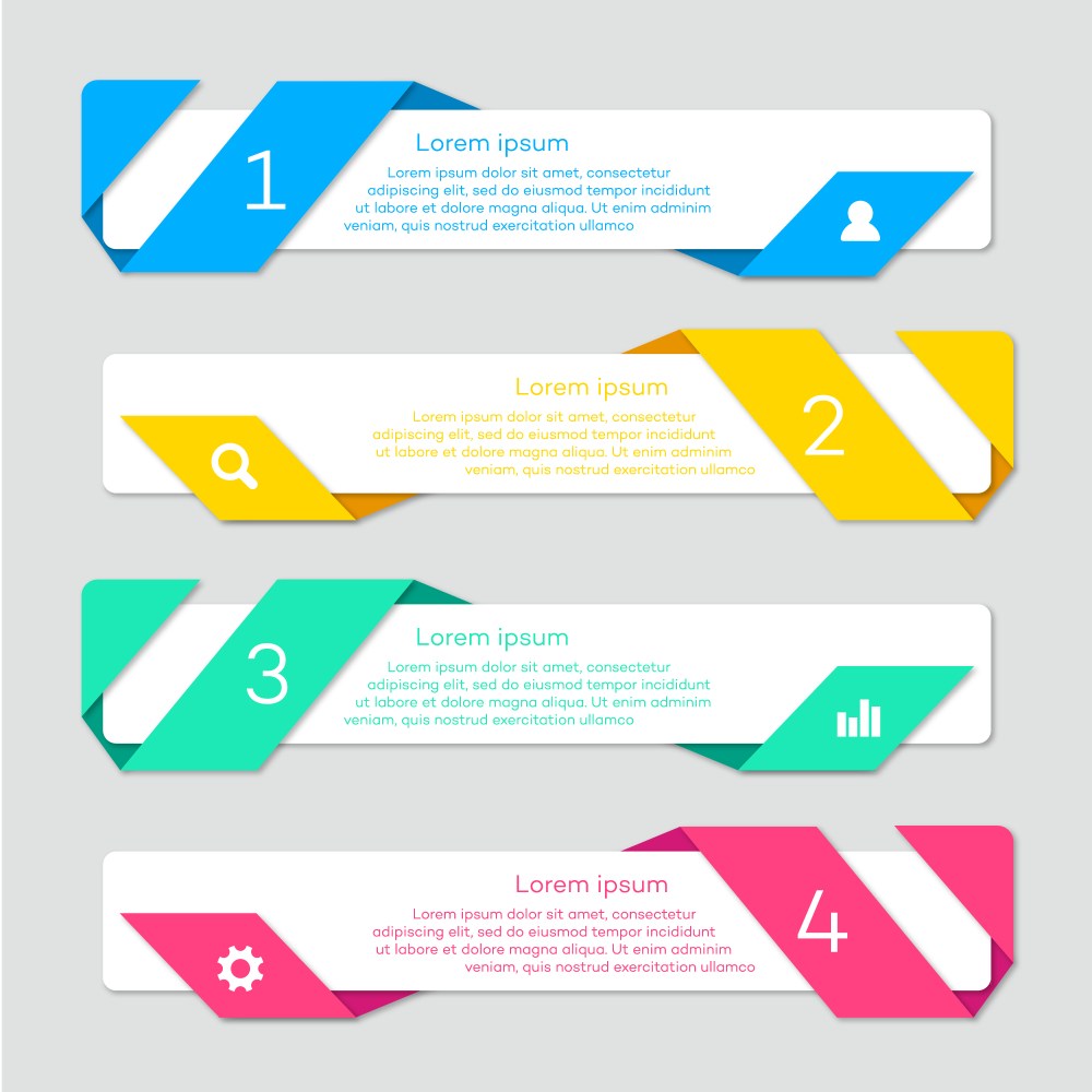 Infographic with ribbon design