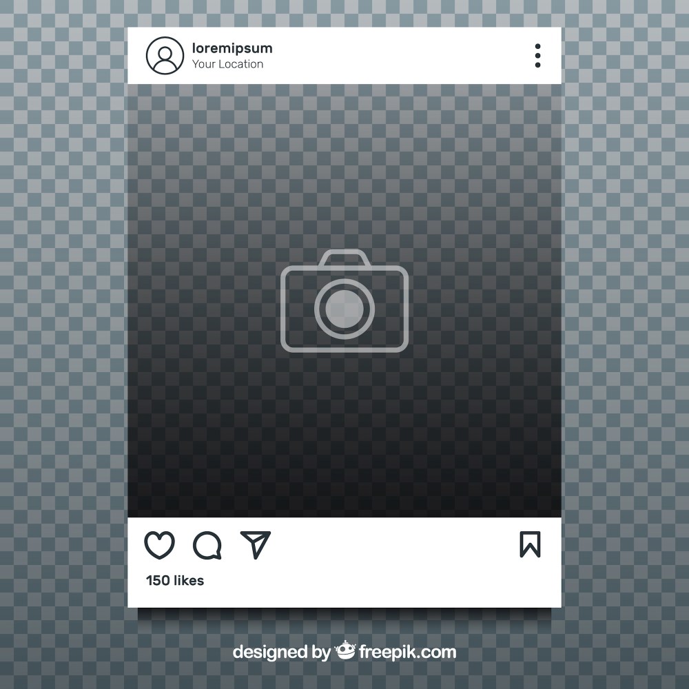 Instagram post with transparent background