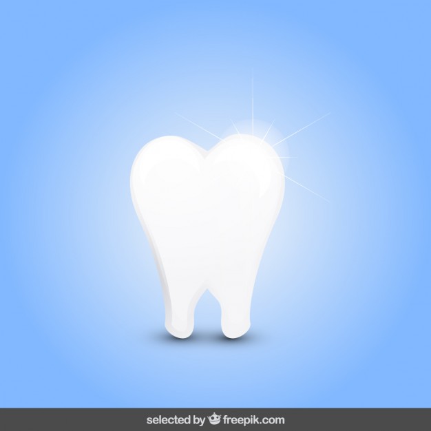 Isolated shiny tooth
