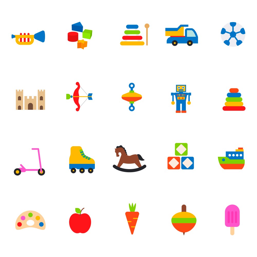 Kids elements icon collection