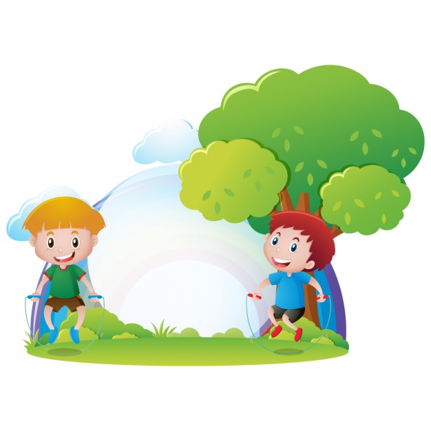 Kids playing at the meadow