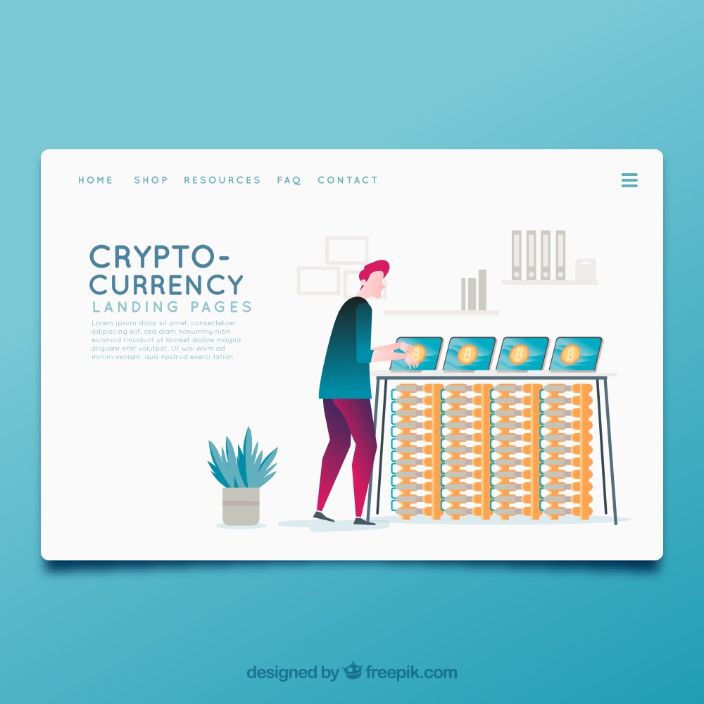 Landing page template with business concept 