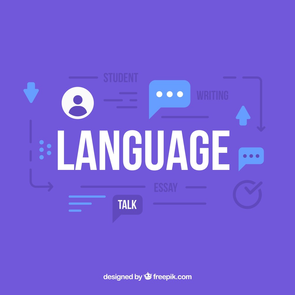 Language concept with flat design