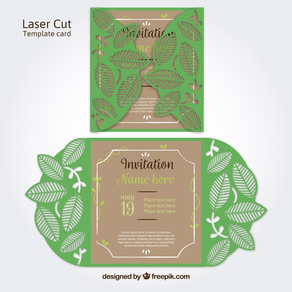 Laser cut of leaves invitation