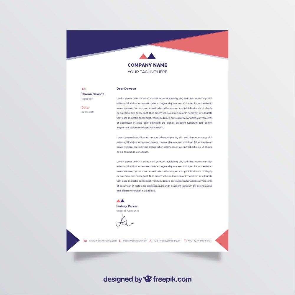 Letterhead template in flat style