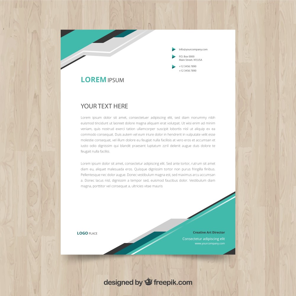 Letterhead template in flat style