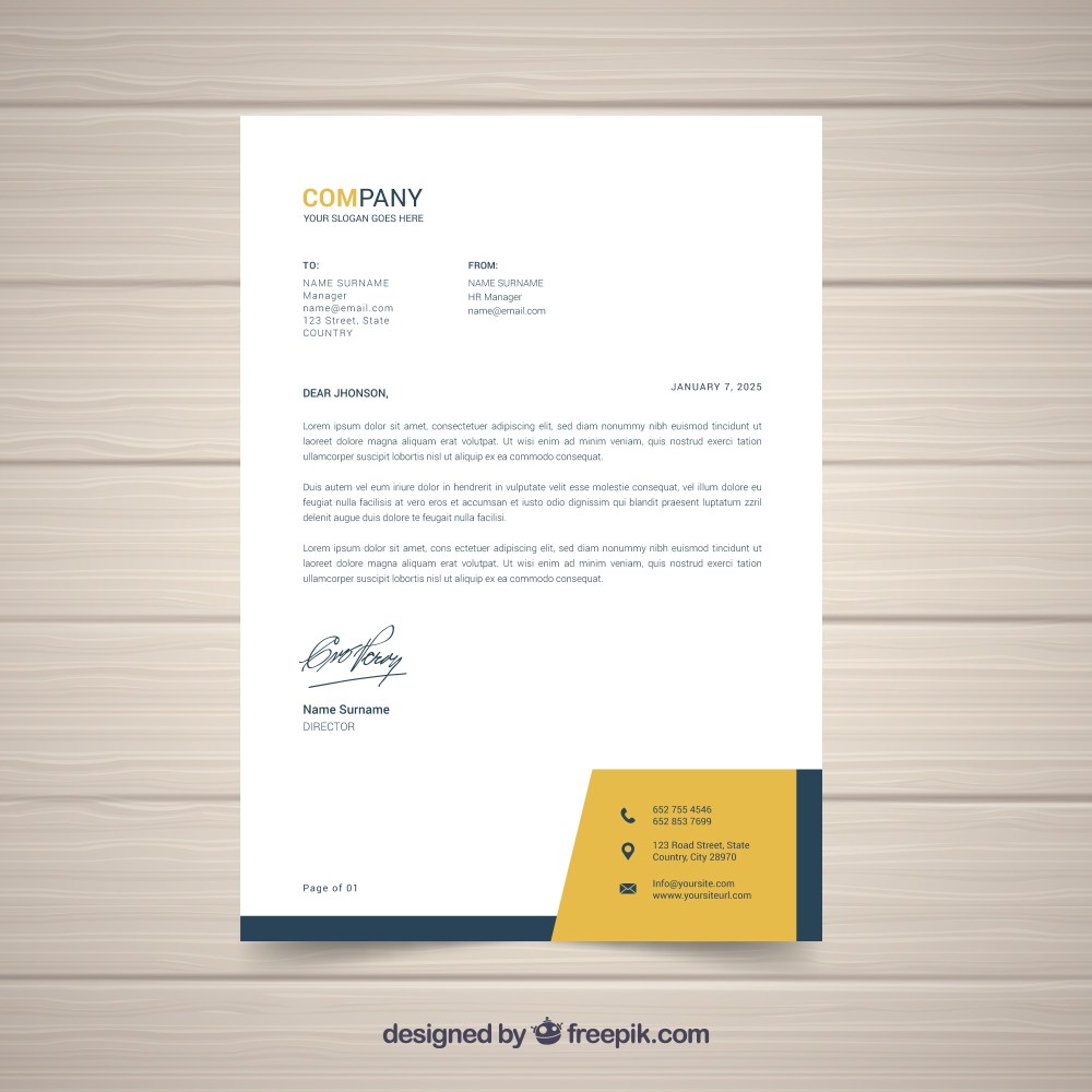 Letterhead template in flat style