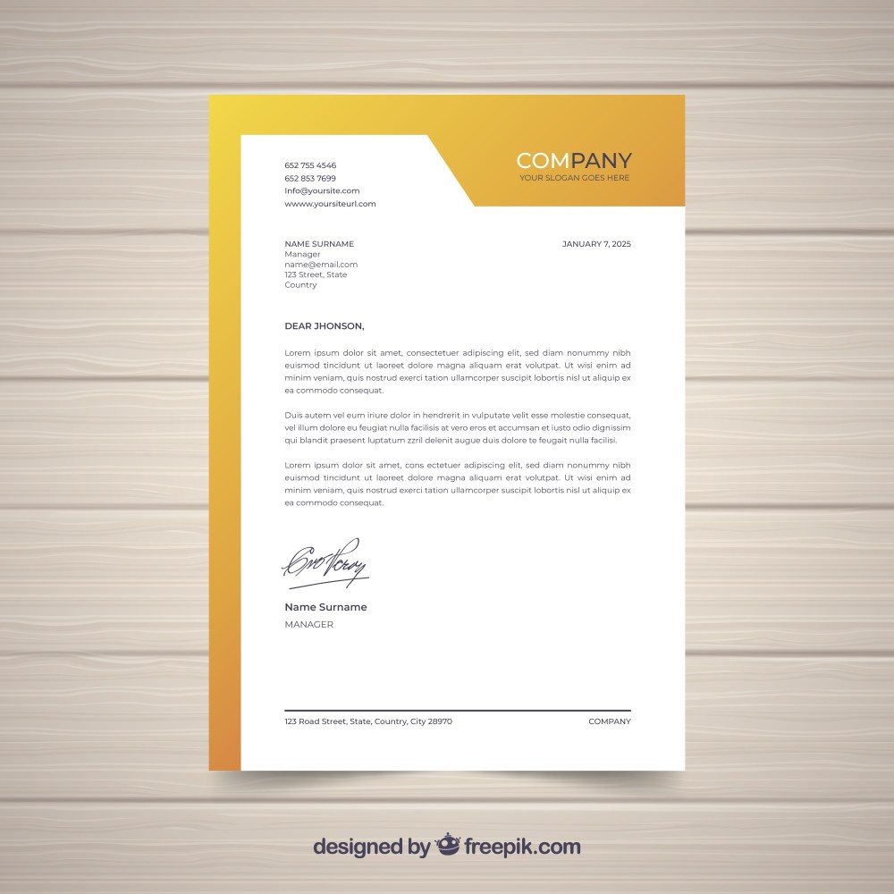 Letterhead template in gradient style