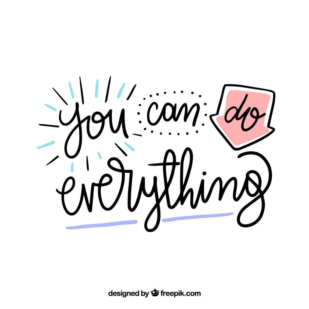 Lettering concept with motivational quotes