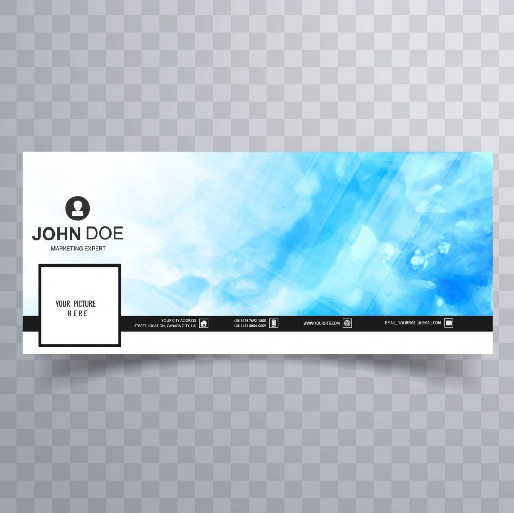 Light blue watercolor facebook cover
